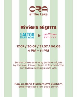 ORA at the Lake – Summer Bar @ Fischerhütte Zürihorn