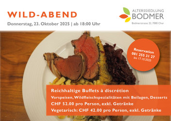 Wild-Abend mit Buffets à discrétion
