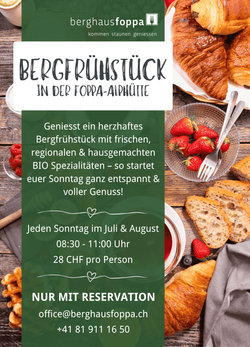 Bergfrühstück in der Foppa-Alphütte