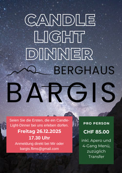 Candle Light Dinner auf Bargis Candle Light Dinner auf Bargis