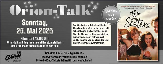 Talk mit der Regisseurin sowie der Hauptdarstellerin von When we were Sisters