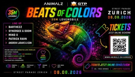 LOVEMOBILE beats of colors ANIMALZ Street Parade 2026