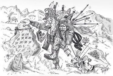 „Jagdlust auf gute Laune“ – Karikaturen von Rolf Giger