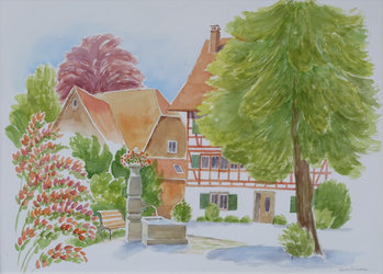 Städtli Greifensee, Aquarell