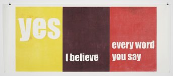 Andrea Büttner, "Yes, I believe every word you say", Holzschnitt, 2007, Courtesy the artist, Photo: Andy Keate