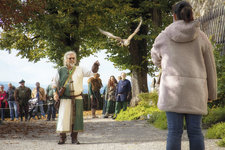 Falkner mit Greifvogel schloss Wildegg
