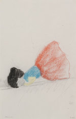 Leiko Ikemura (*1951), Ohne Titel (Liegende), 1996<br> Kohle und Pastell auf Papier, 46×29 cm<br>Aargauer Kunsthaus<br> Schenkung der Ikemura Foundation / Schenkung der Freunde der Aargauischen Kunstsammlung<br>© 2024, ProLitteris, Zürich