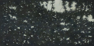 heart of the matter, 2023, Öl auf Leinwand, 46 x 93 cm. Foto Andrea Rossetti