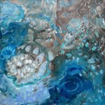 Strokkur, 2024, Öl auf Leinwand, 100 x 100 cm