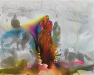 Ichor, 2023, Acryltusche auf Leinwand, 160 x 200. Foto: Stefan Altenburger