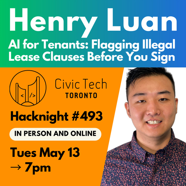Event Cover Photo for Civic Hacknight #493 – AI for Tenants: Flagging Illegal Lease Clauses Before You Sign