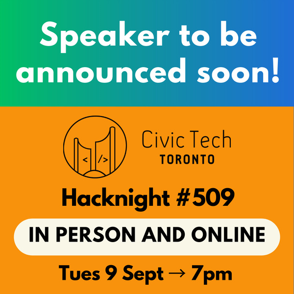 Event Cover Photo for Civic Hacknight #509: Speaker to be announced soon!