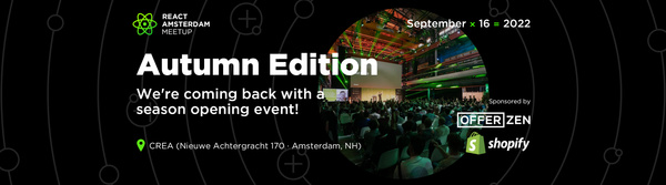 Event Cover Photo for  React Amsterdam Meetup 2022: Autumn Edition
