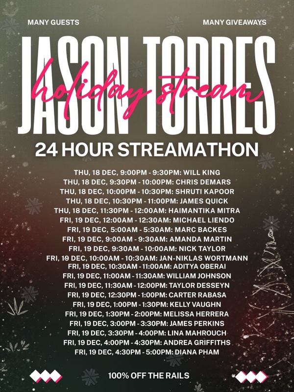 Event Cover Photo for Jason Torres' Holiday 24-Hour Streamathon