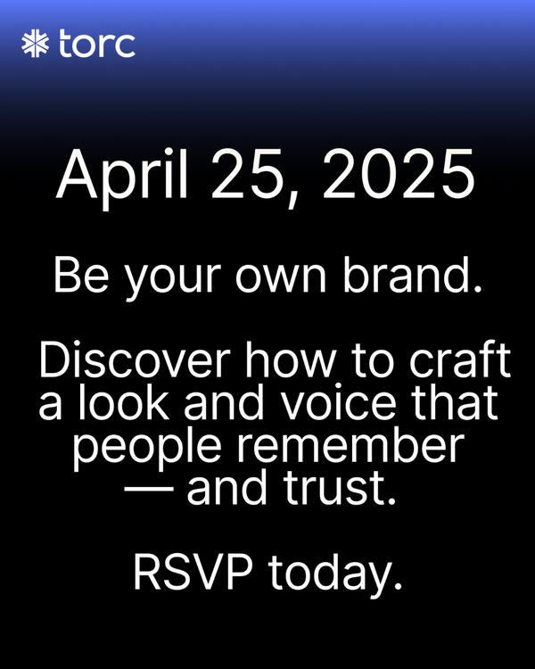 Event Cover Photo for Torc Virtual Meet and Greet: Visual And Personal Branding