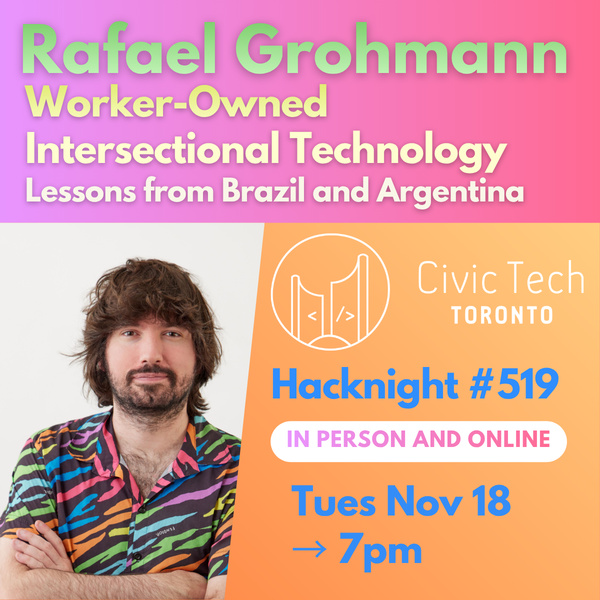 Event Cover Photo for Civic Hacknight #519: Worker-Owned Intersectional Technology: Lessons from Brazil and Argentina