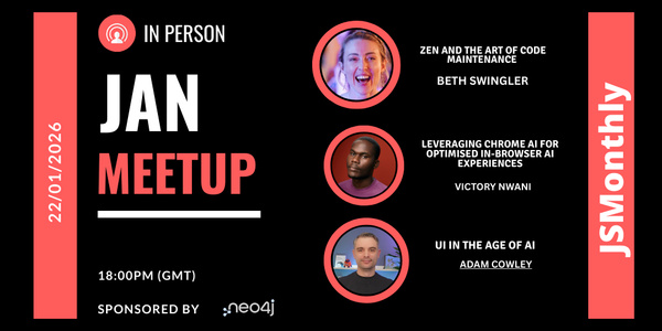 Event Cover Photo for January Meetup JSMonthly #202 Event