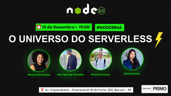 Event Cover Photo for NodeBR #66 - O universo do Serverless