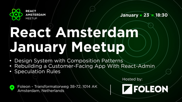 Event Cover Photo for React Amsterdam January 2025 Meetup