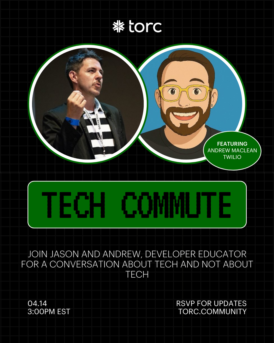 Cover Photo for #techcommute with Jason Torres and Andrew MacLean