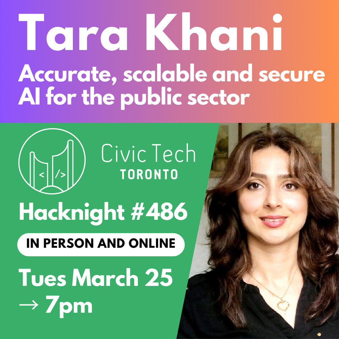Cover Photo for Civic Hacknight #486: Accurate, scalable and secure AI for the public sector 