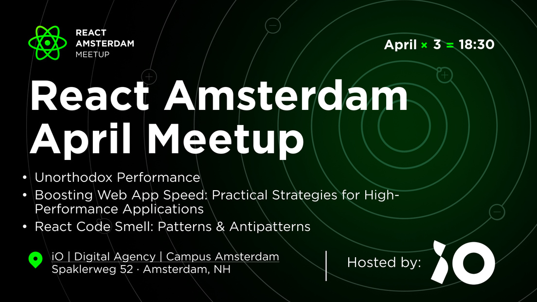 Cover Photo for React Amsterdam Meetup: Boosting Web App Speed & more