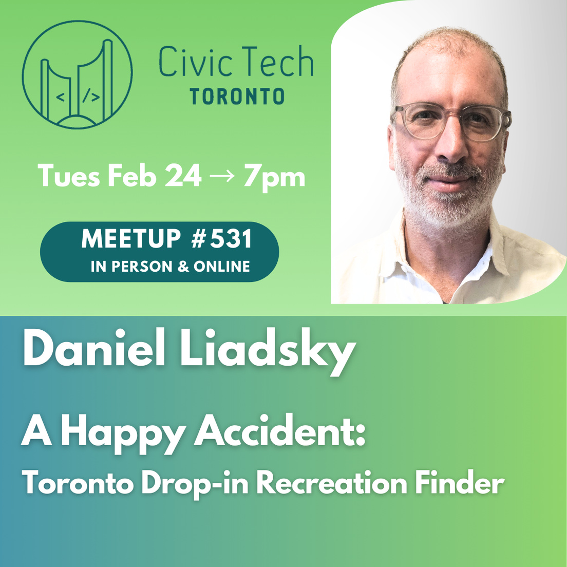 Cover Photo for Civic Meetup #531: A Happy Accident: Toronto Drop-in Recreation Finder