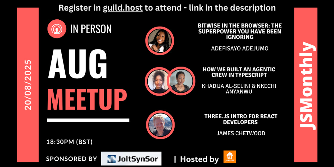 Cover Photo for JSMonthly August Meetup