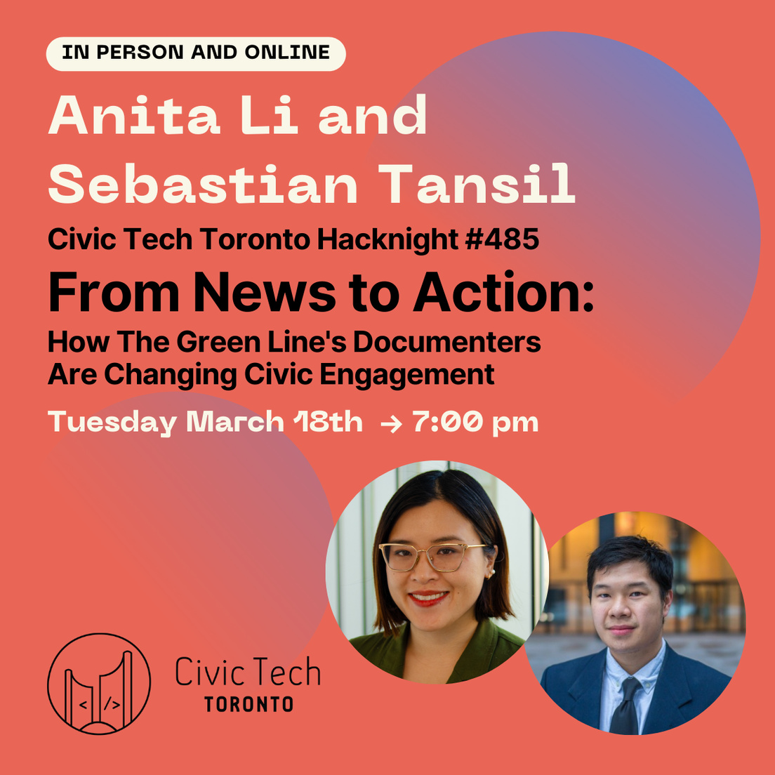 Cover Photo for Civic Hacknight #485: From News to Action: How The Green Line's Documenters Are Changing Civic Engagement