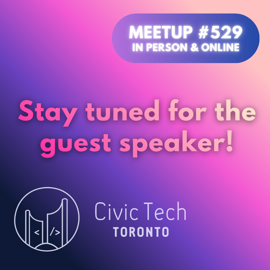 Cover Photo for Civic Meetup #529: Speaker to be announced soon!