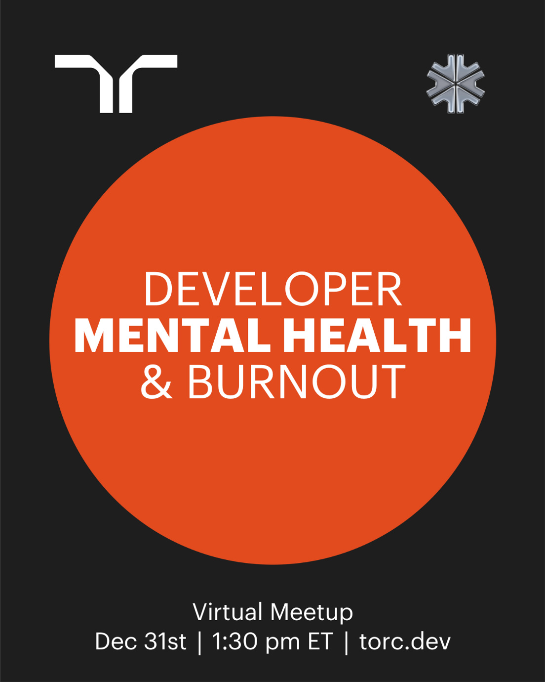 Cover Photo for Virtual Meetup: Developer Mental Health & Burnout