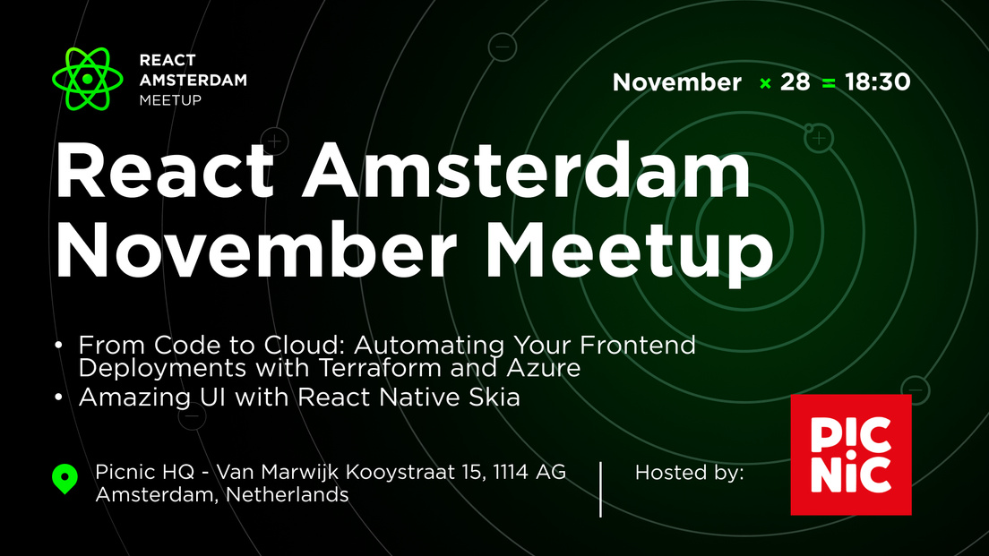 Cover Photo for React Amsterdam November Meetup