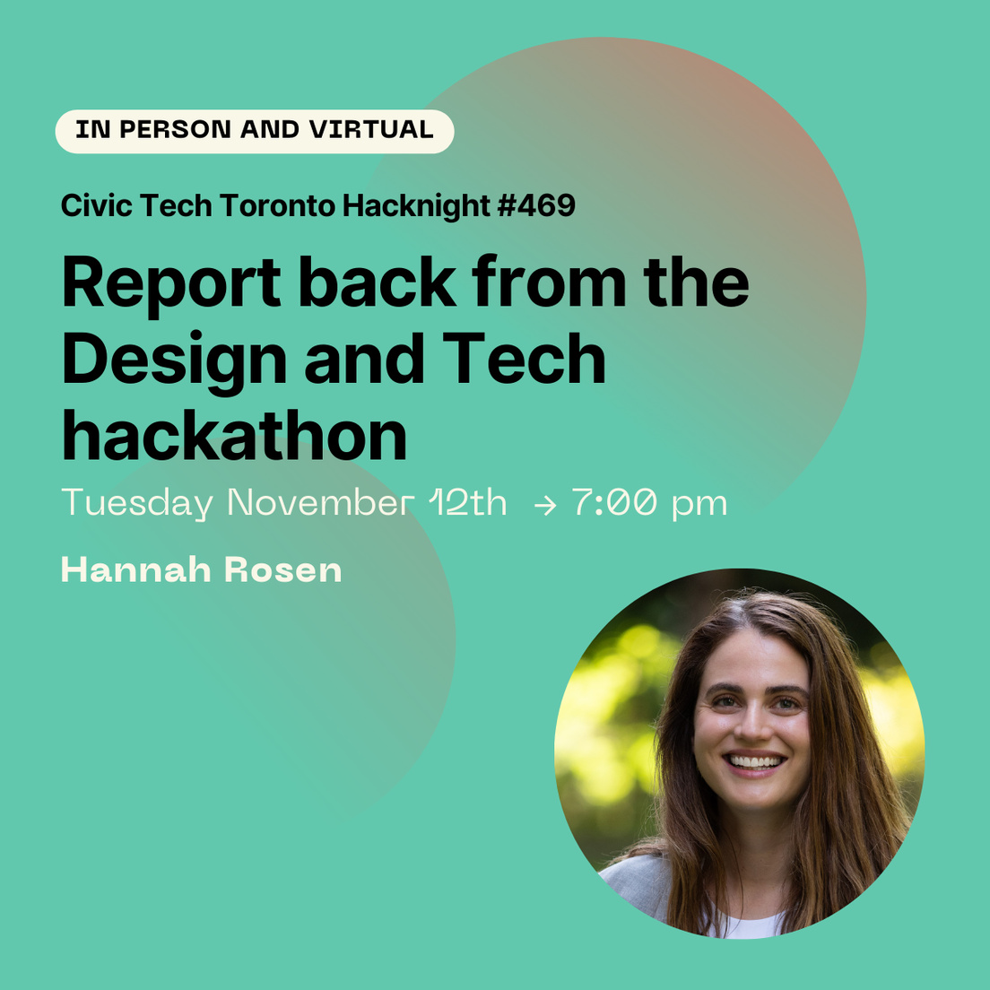 Cover Photo for Civic Hacknight #469: Report-back from the Design and Tech hackathon, with Hannah Rosen