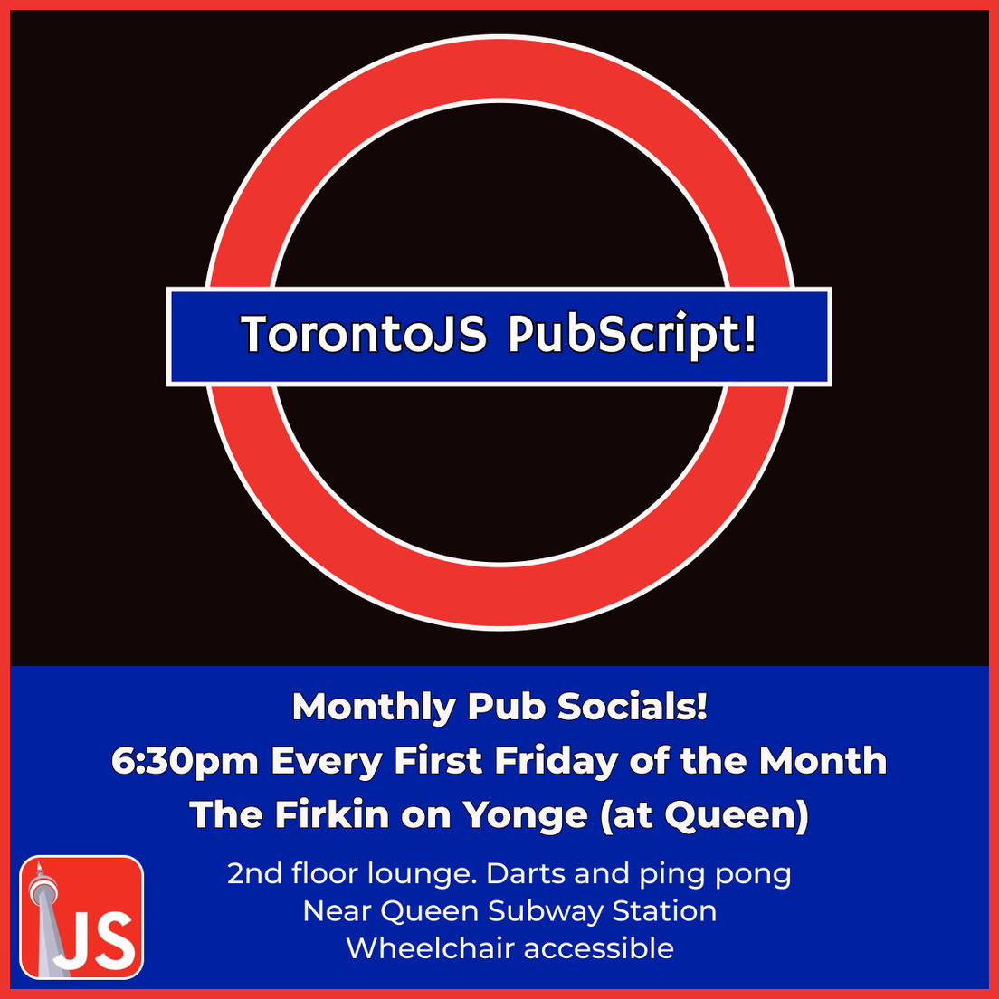 Cover Photo for TorontoJS PubScript Social!