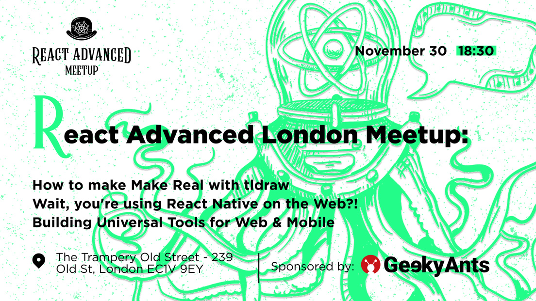 Cover Photo for React Advanced London November Meetup: Building Universal Tools for Web & Mobile