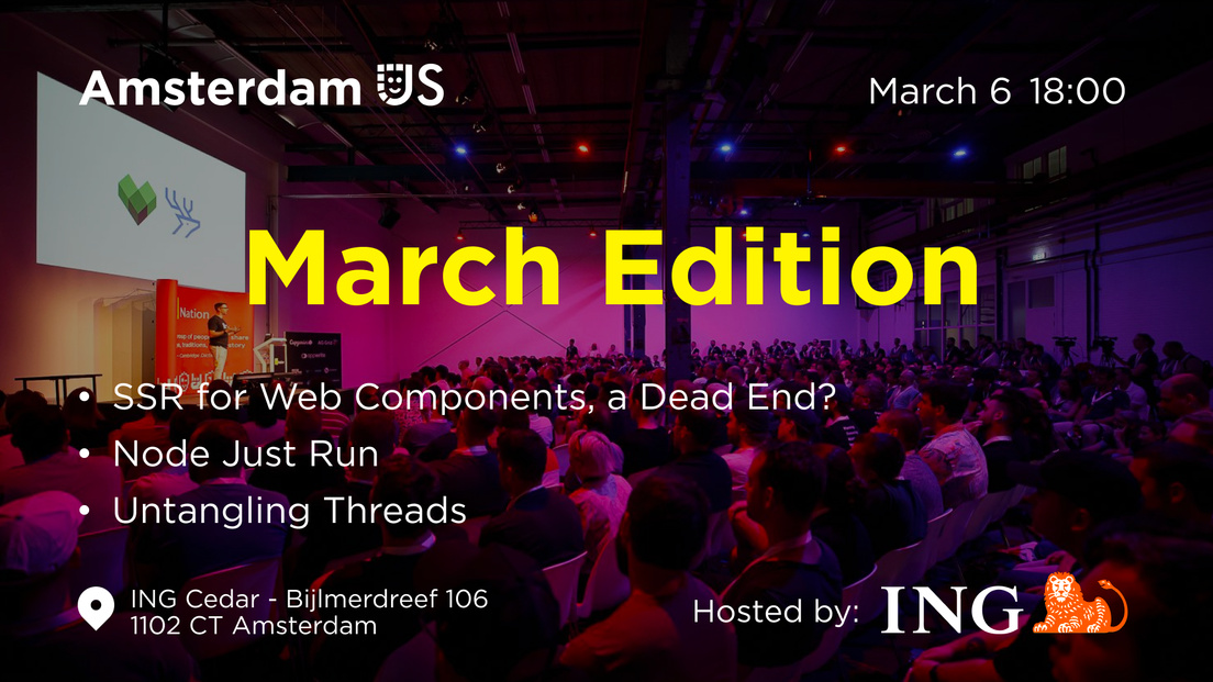 Cover Photo for AmsterdamJS Meetup: Untangling Threads & more
