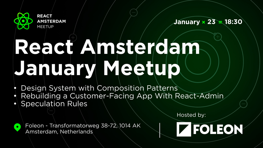 Cover Photo for React Amsterdam January 2025 Meetup