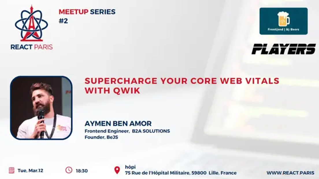 Cover Photo for REACT PARIS - Meetup Series #2 (Lille Edition)