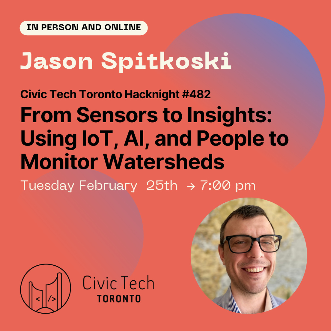 Cover Photo for Civic Hacknight #482: From Sensors to Insights: Using IoT, AI, and People to Monitor Watersheds