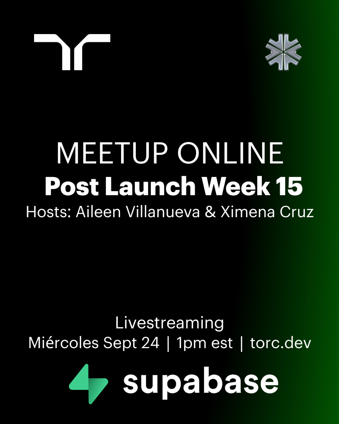 Cover Photo for torc x Supabase meetup: Post-LaunchWeek15