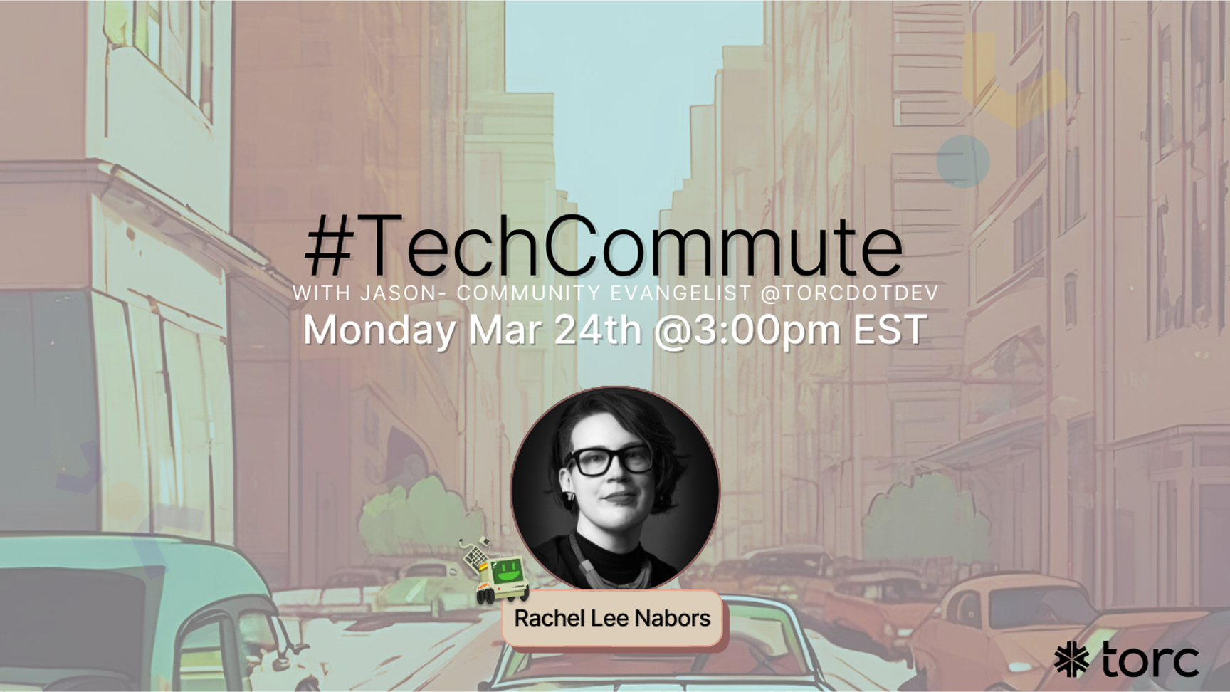 Event Cover Photo for tech commute w/ Rachel-Lee Nabors