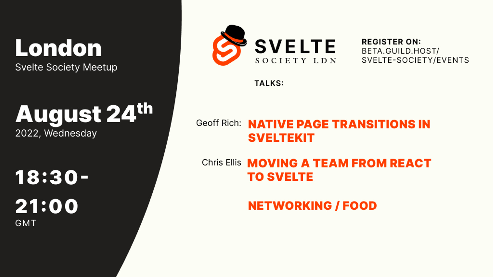 Event Cover Photo for Svelte London - August 2022 Meetup