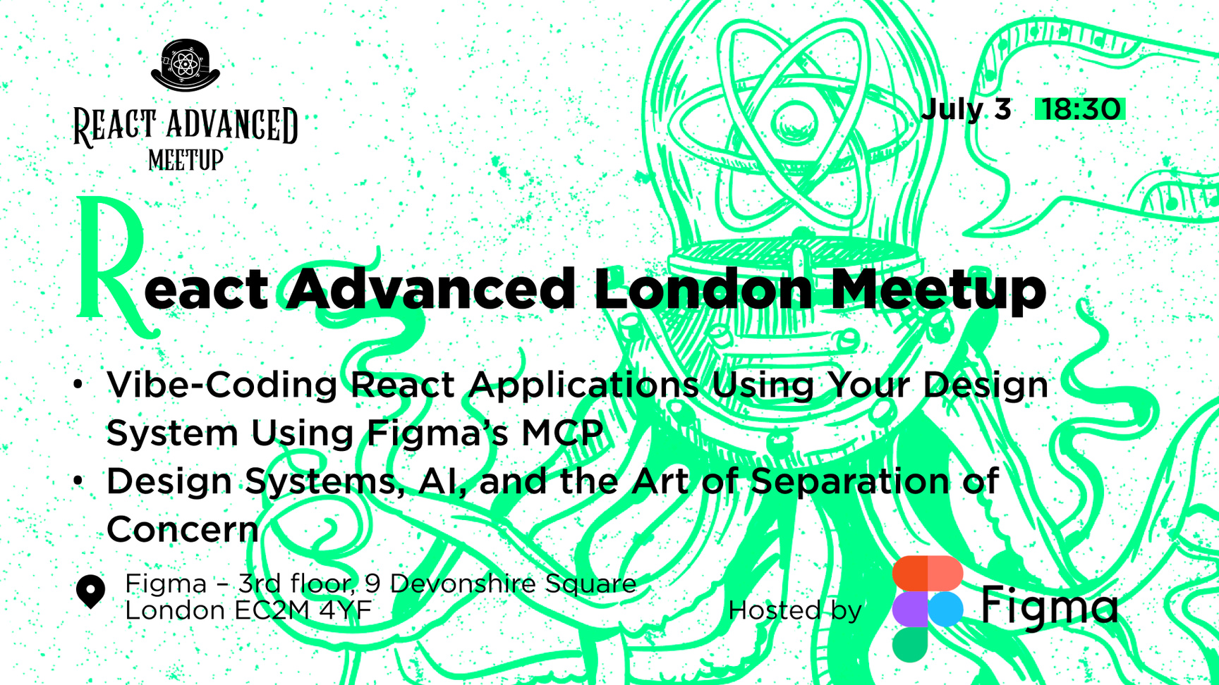 Event Cover Photo for React Advanced London Meetup: Vibe-coding React applications & more!
