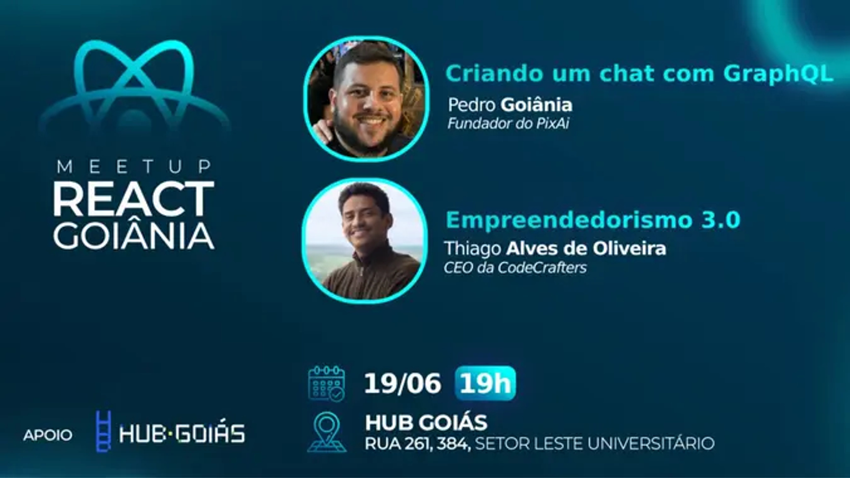 Event Cover Photo for #ReactGO08​ - Empreendedorismo e Desenvolvimento com GraphQL