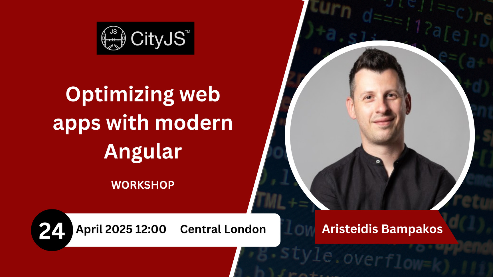 Event Cover Photo for CITYJS Workshop - Optimizing web apps with modern Angular
