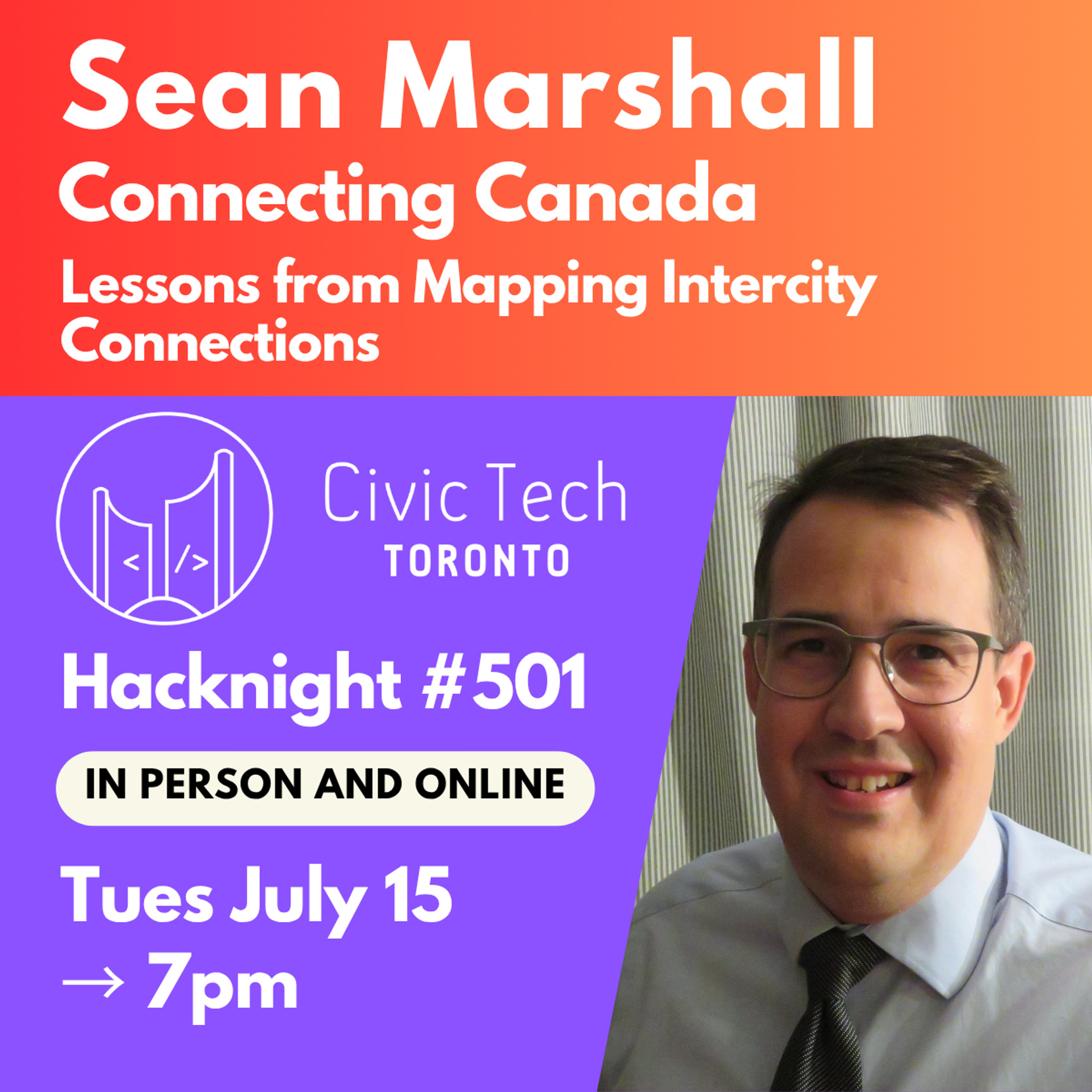 Event Cover Photo for Civic Hacknight #501: Connecting Canada – Lessons from Mapping Intercity Connections