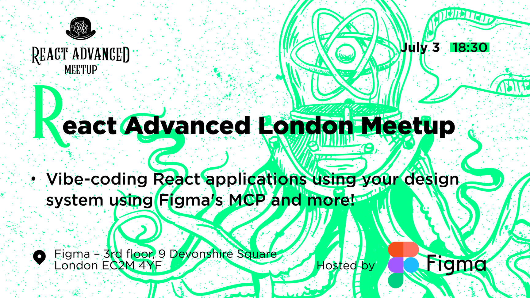 Event Cover Photo for React Advanced London Meetup: Vibe-coding React applications & more!