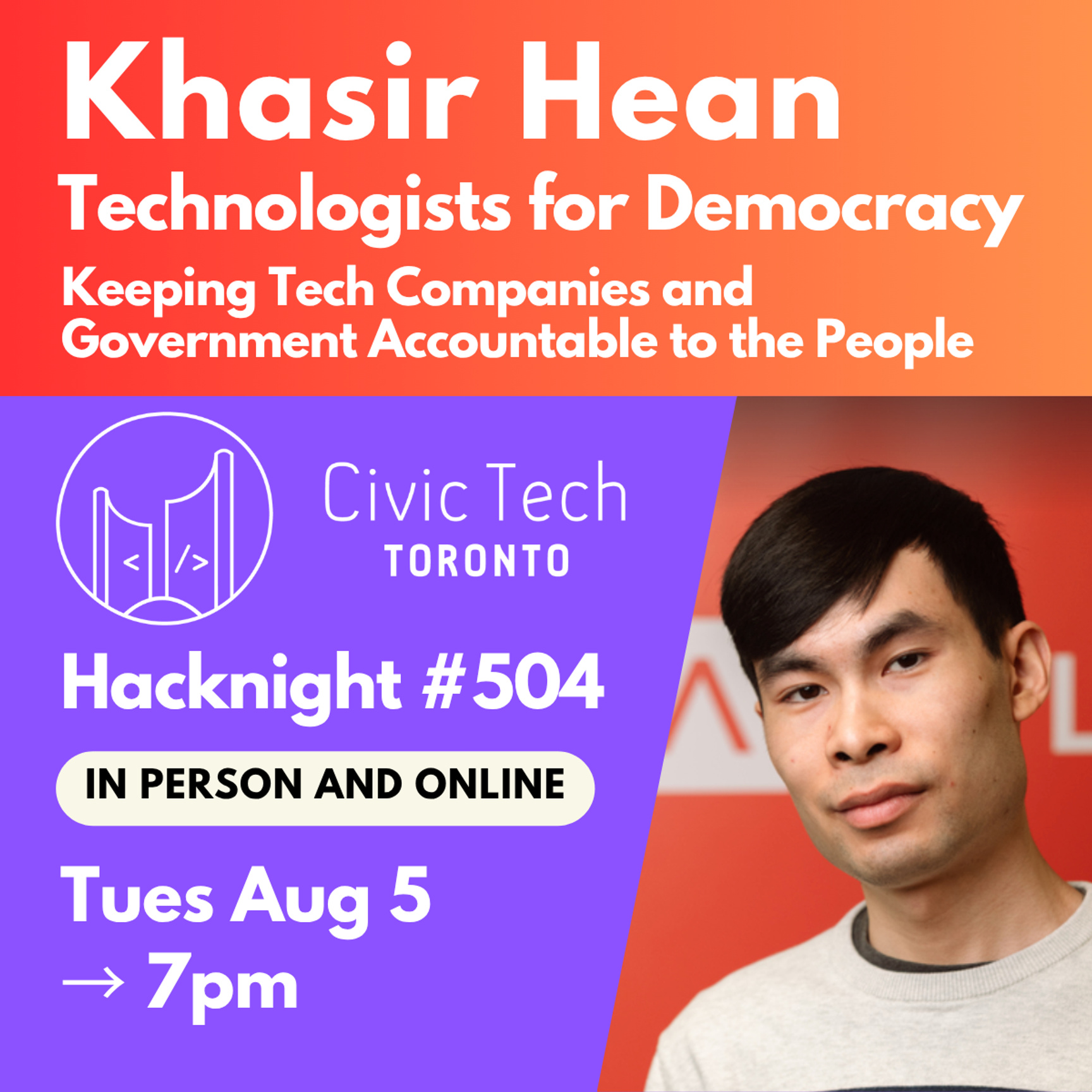 Event Cover Photo for Civic Hacknight #504: Technologists For Democracy