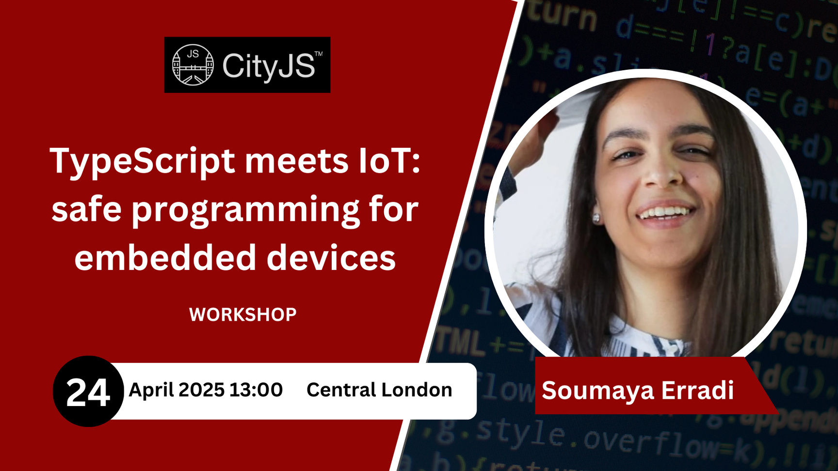 Event Cover Photo for CITYJS WORKSHOP - TYPESCRIPT IOT WORKSHOP