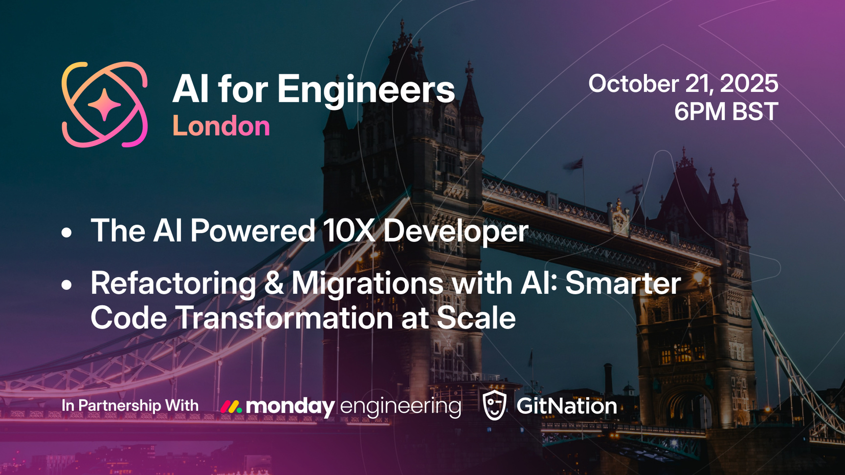 Event Cover Photo for AI for Engineers: First London Meetup 